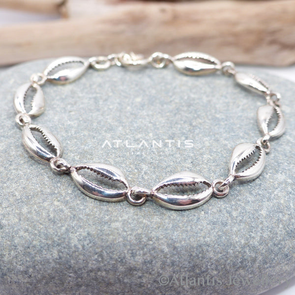 Cowrie Shell Multi Bracelet with Oxidized Detailing