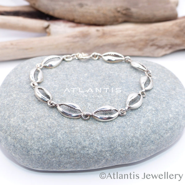 Cowrie Shell Multi Bracelet with Oxidized Detailing