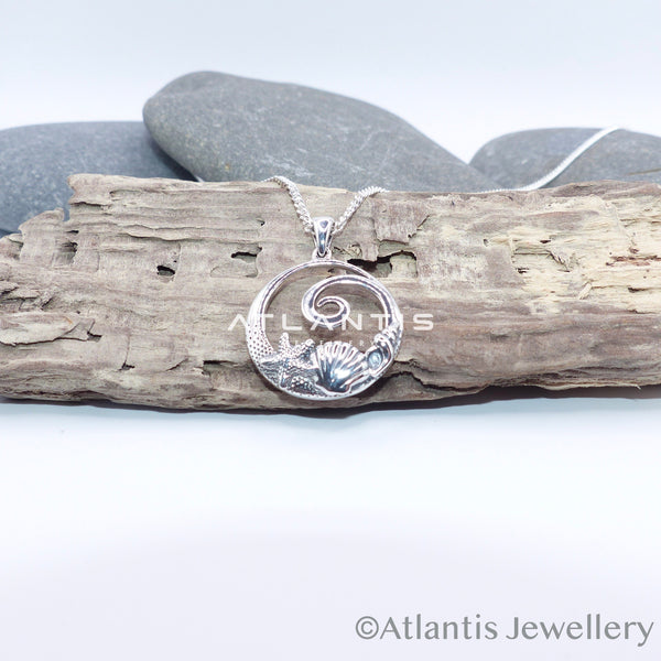 Shell Starfish and Wave Necklace
