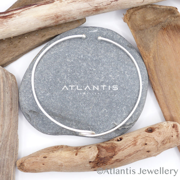 Wave Design Cuff Bracelet Silver Matt Finish