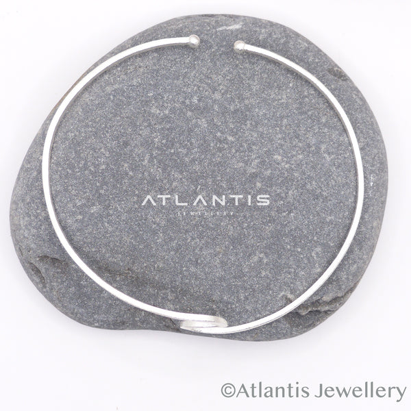 Wave Design Cuff Bracelet Silver Matt Finish
