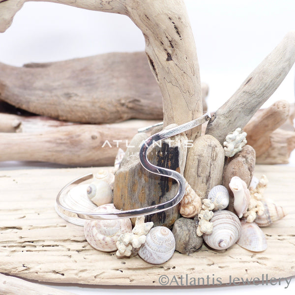 Wave Cuff Bracelet in Sterling Silver