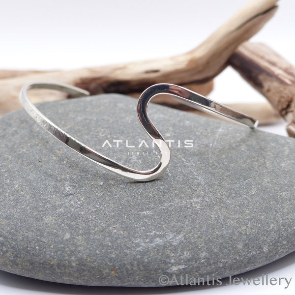 Wave Cuff Bracelet in Sterling Silver