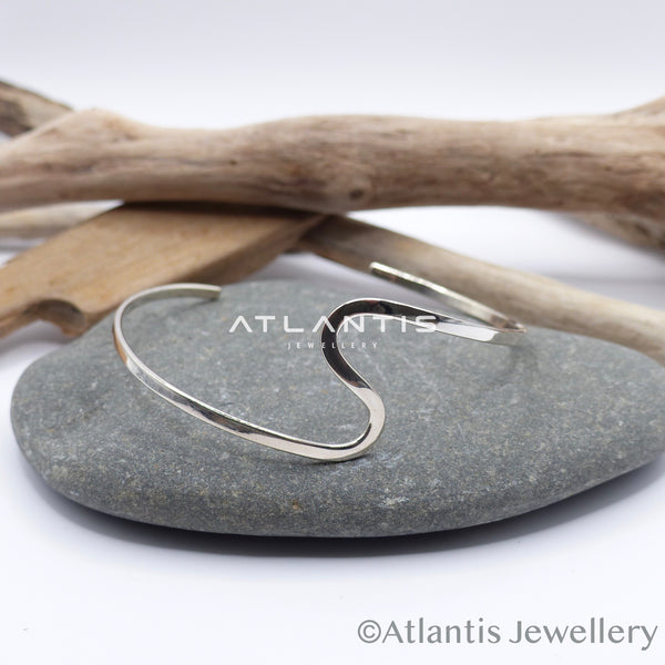 Wave Cuff Bracelet in Sterling Silver