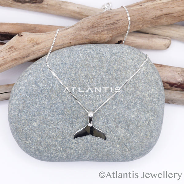 Whale Tail Necklace Sterling Silver