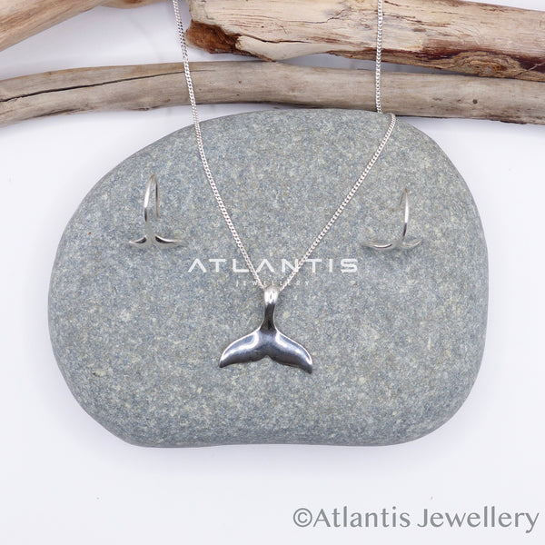 Whale Tail Necklace Sterling Silver