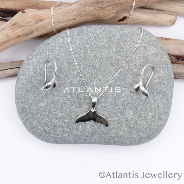 Whale Tail Necklace Sterling Silver