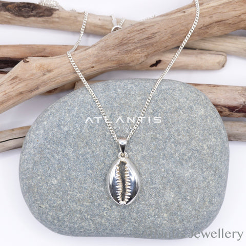 Cowrie Shell Necklace Sterling Silver