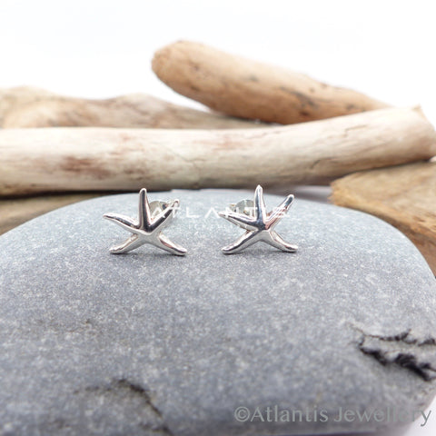 Starfish Earrings Sterling Silver with push back fastening