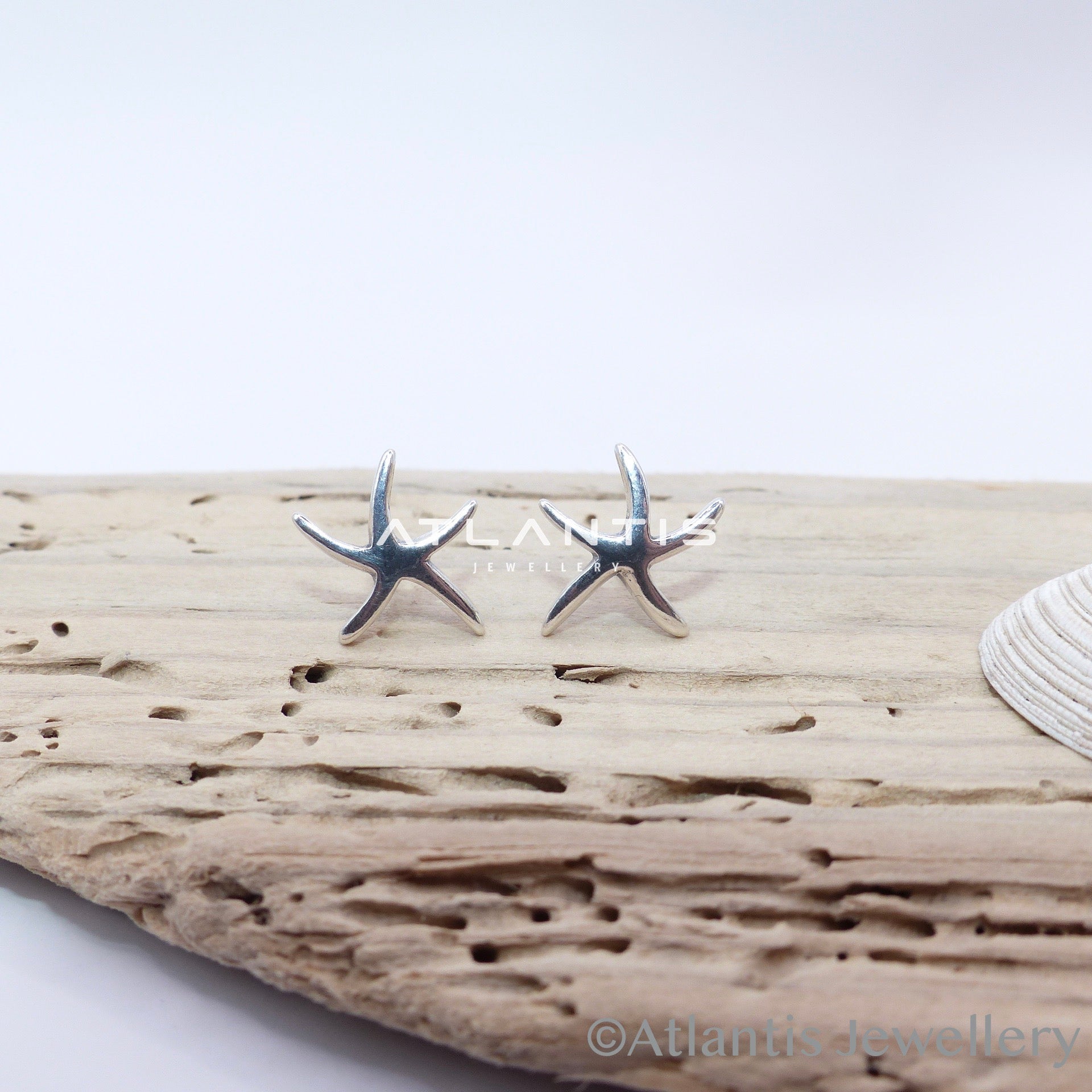 Starfish Sterling Silver push back Earrings