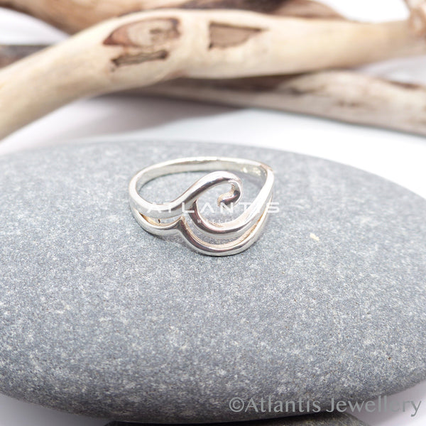 Wave Ring Double in Sterling Silver