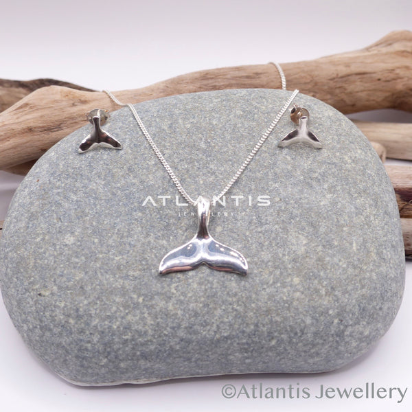 Whale Tail Necklace Sterling Silver