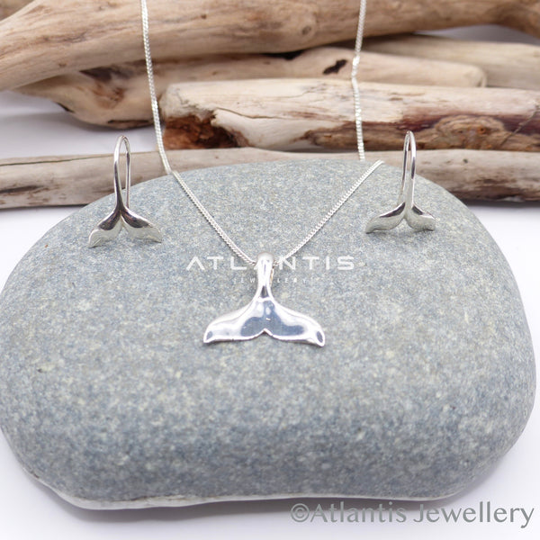Whale Tail Necklace Sterling Silver